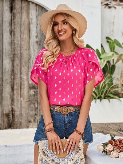 Amy Petal Sleeve Top - Lucianne Boutique