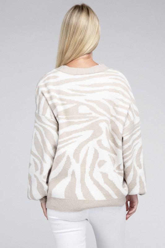Zebra Pattern Cardigan - Lucianne Boutique