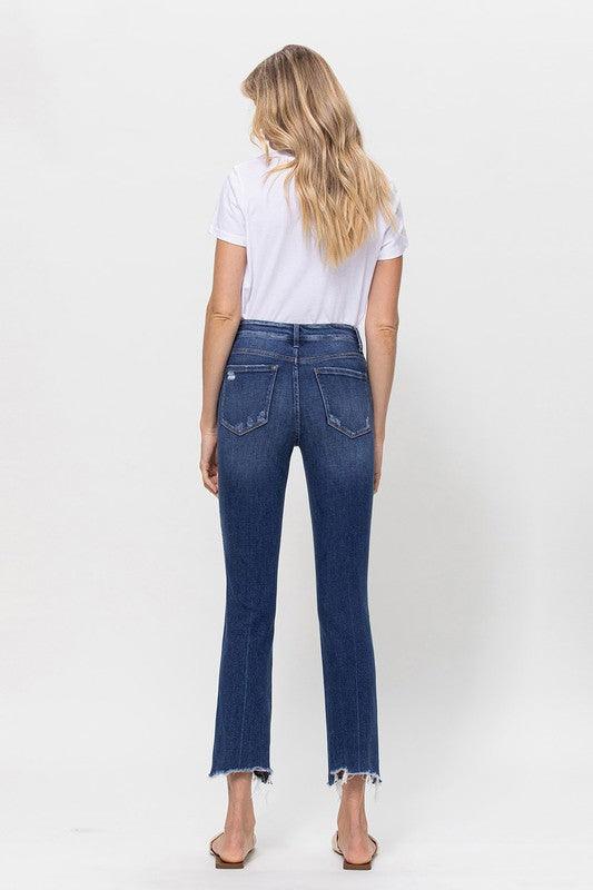 MID RISE CROP SLIM STRAIGHT MEDIUM - Lucianne Boutique