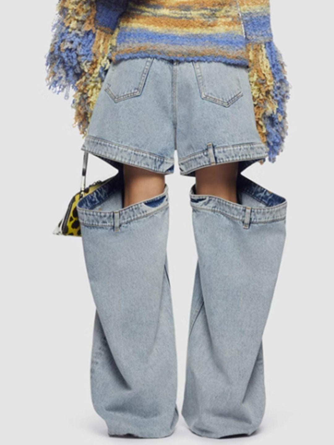 Cutout Wide Leg Jeans with Pockets - Lucianne Boutique
