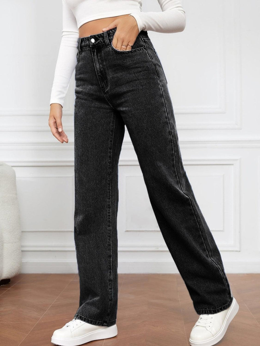 High Waist Straight Jeans - Lucianne Boutique