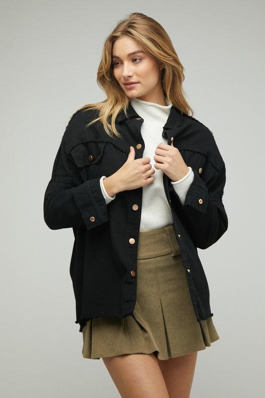 Sequin Long Sleeve Button Down Jacket - Lucianne Boutique