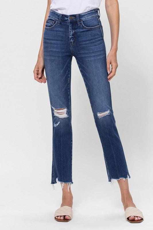 MID RISE CROP SLIM STRAIGHT MEDIUM - Lucianne Boutique