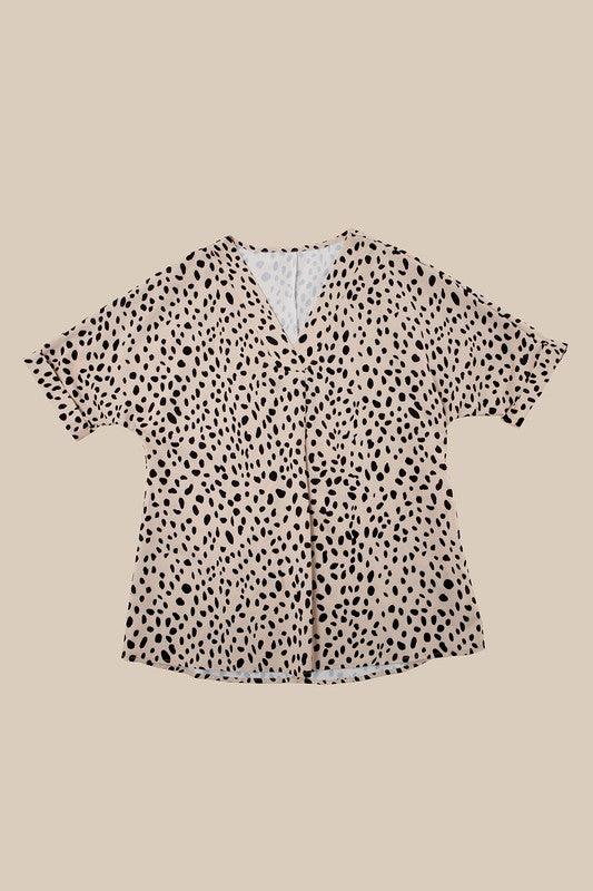 Leopard V neck blouse - Lucianne Boutique