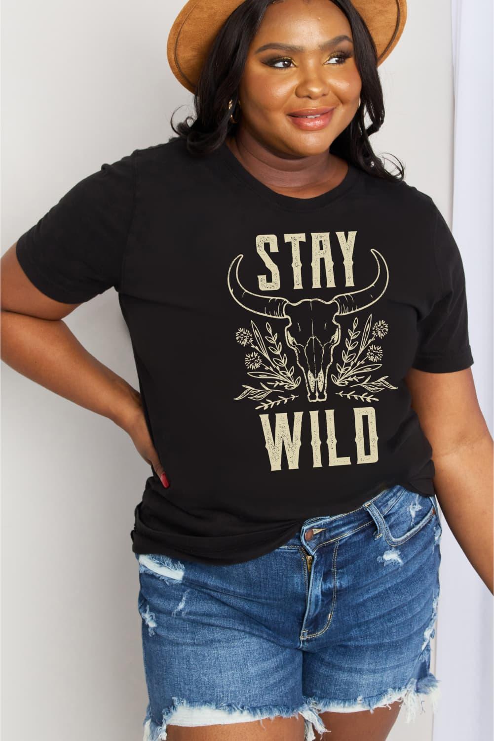 Simply Love Simply Love Full Size STAY WILD Graphic Cotton Tee - Lucianne Boutique