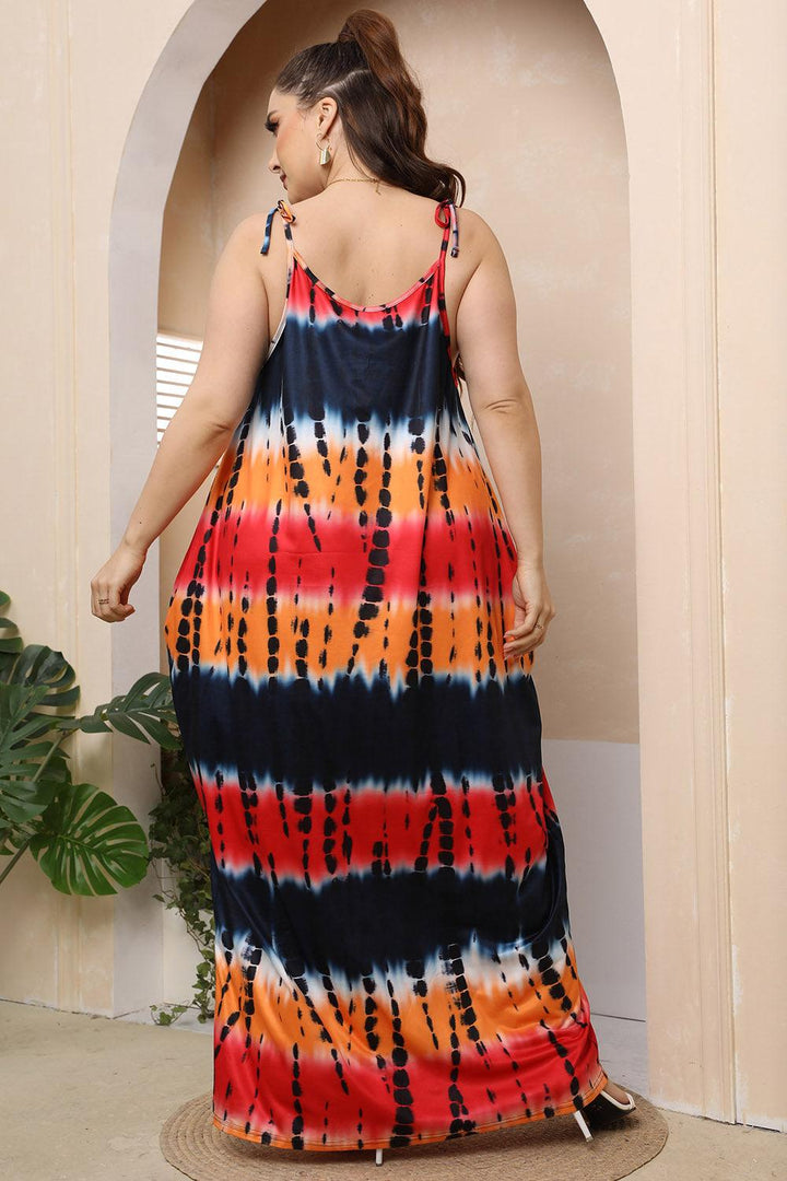 Plus Size Tie-Shoulder Maxi Dress - Lucianne Boutique