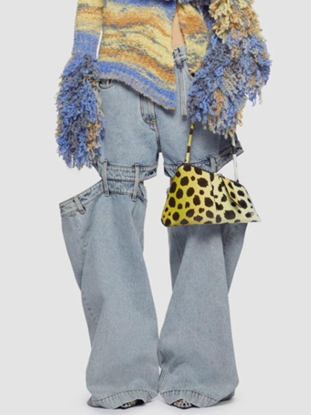 Cutout Wide Leg Jeans with Pockets - Lucianne Boutique
