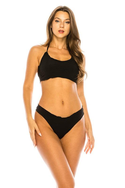 Two piece thin strapped bikini set made out of dur - Lucianne Boutique