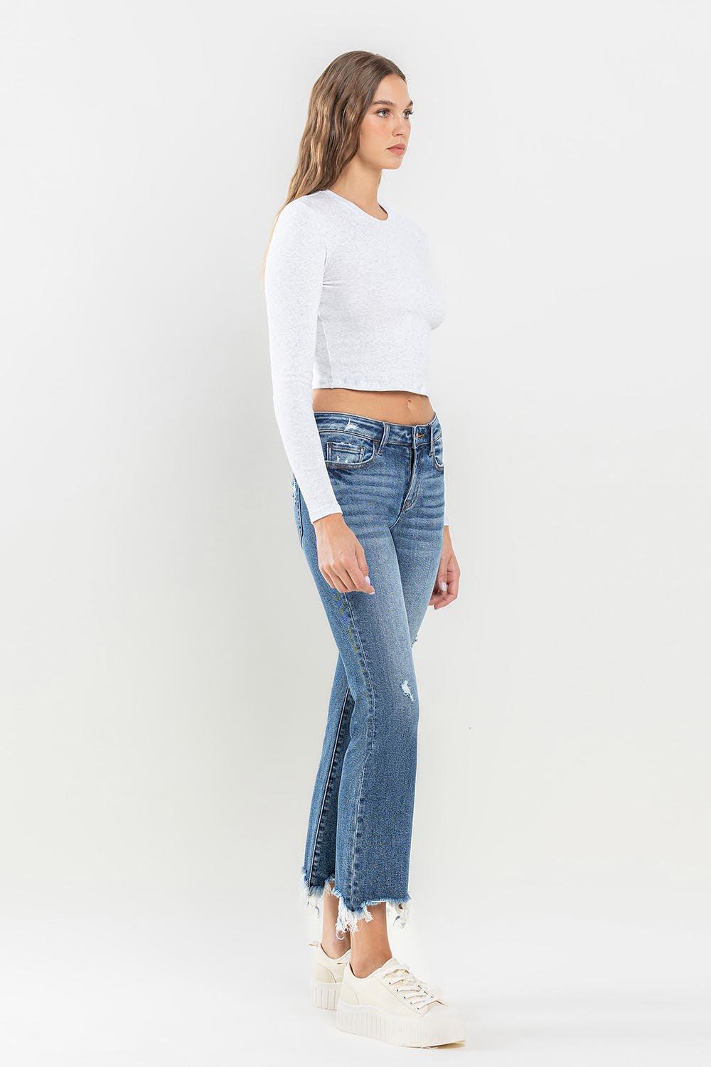 Lovervet Mid Rise Frayed Hem Jeans - Lucianne Boutique