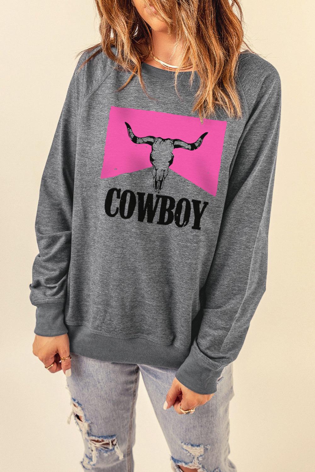 COWBOY Bull Graphic Sweatshirt - Lucianne Boutique