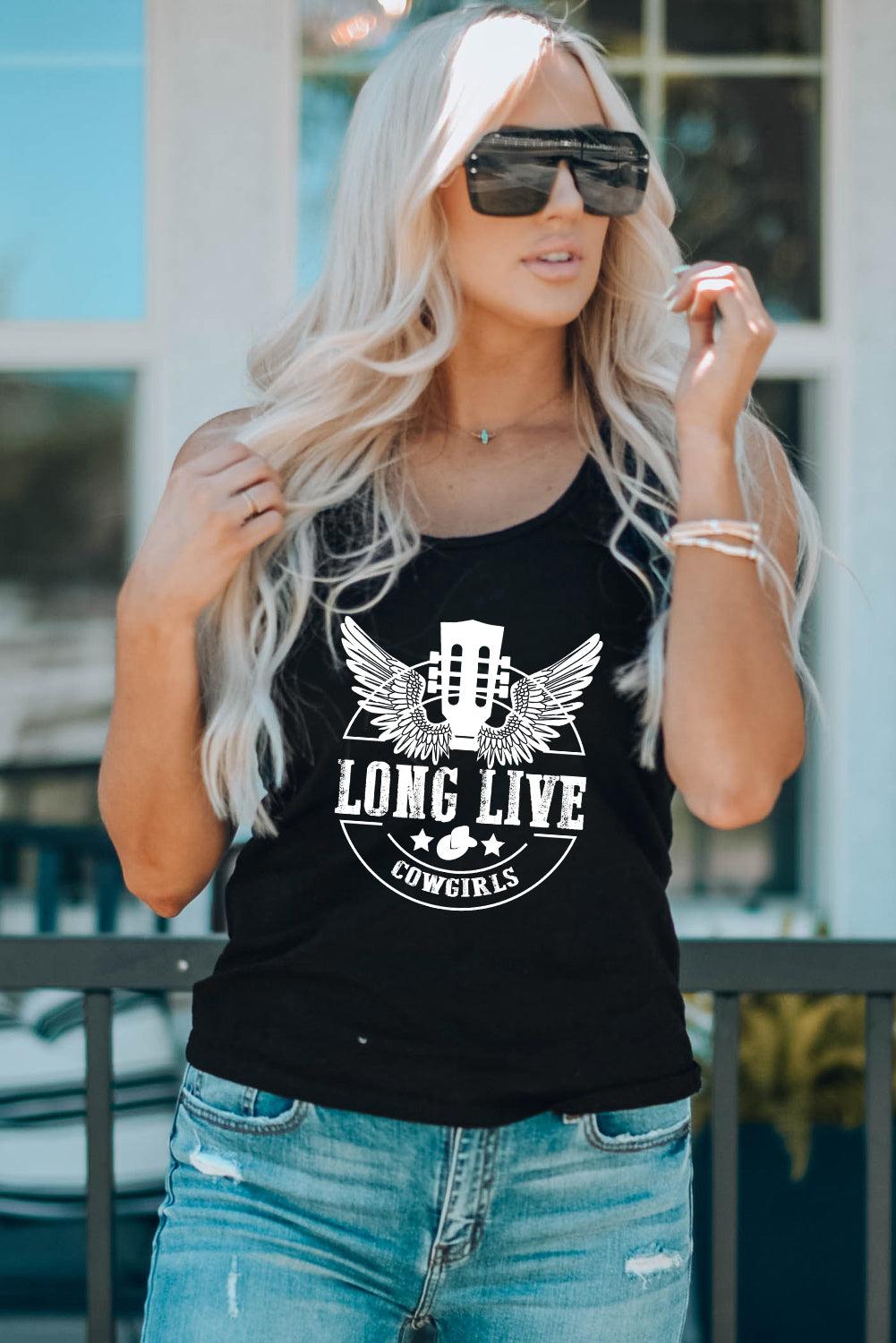 LONG LIVE COWGIRLS Graphic Tank - Lucianne Boutique