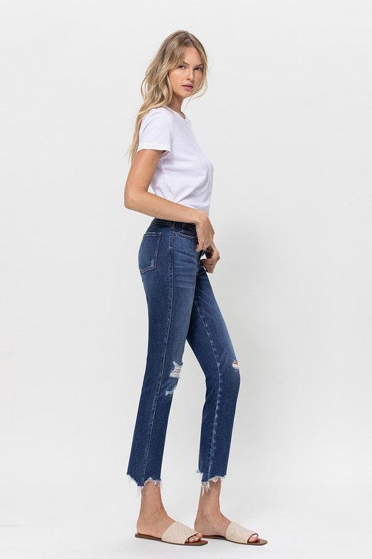 MID RISE CROP SLIM STRAIGHT MEDIUM - Lucianne Boutique