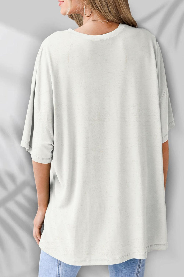 Round Neck Half Sleeve T-Shirt - Lucianne Boutique