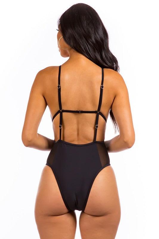 ONE PIECE SWIMWEAR WITH SEE THROUGH SIDES - Lucianne Boutique