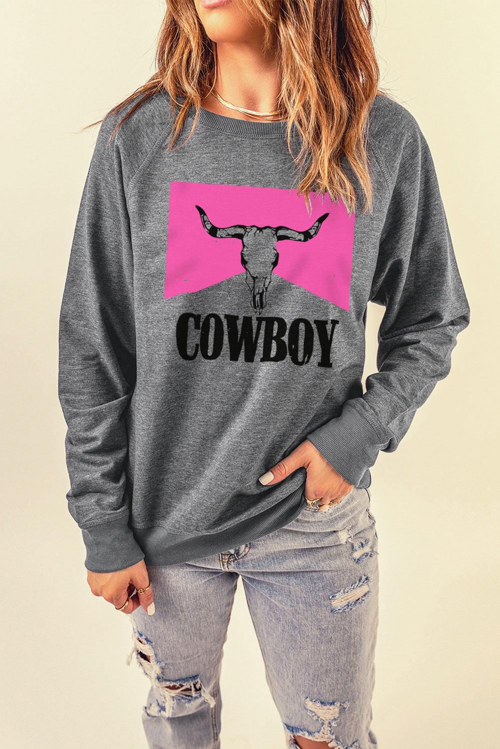 COWBOY Bull Graphic Sweatshirt - Lucianne Boutique
