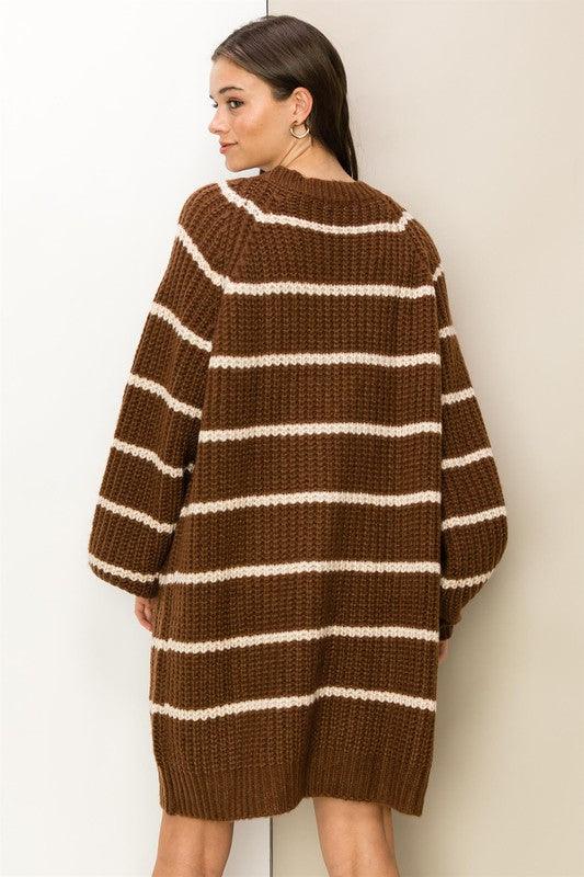 Made for Style Oversized Striped Sweater Cardigan - Lucianne Boutique