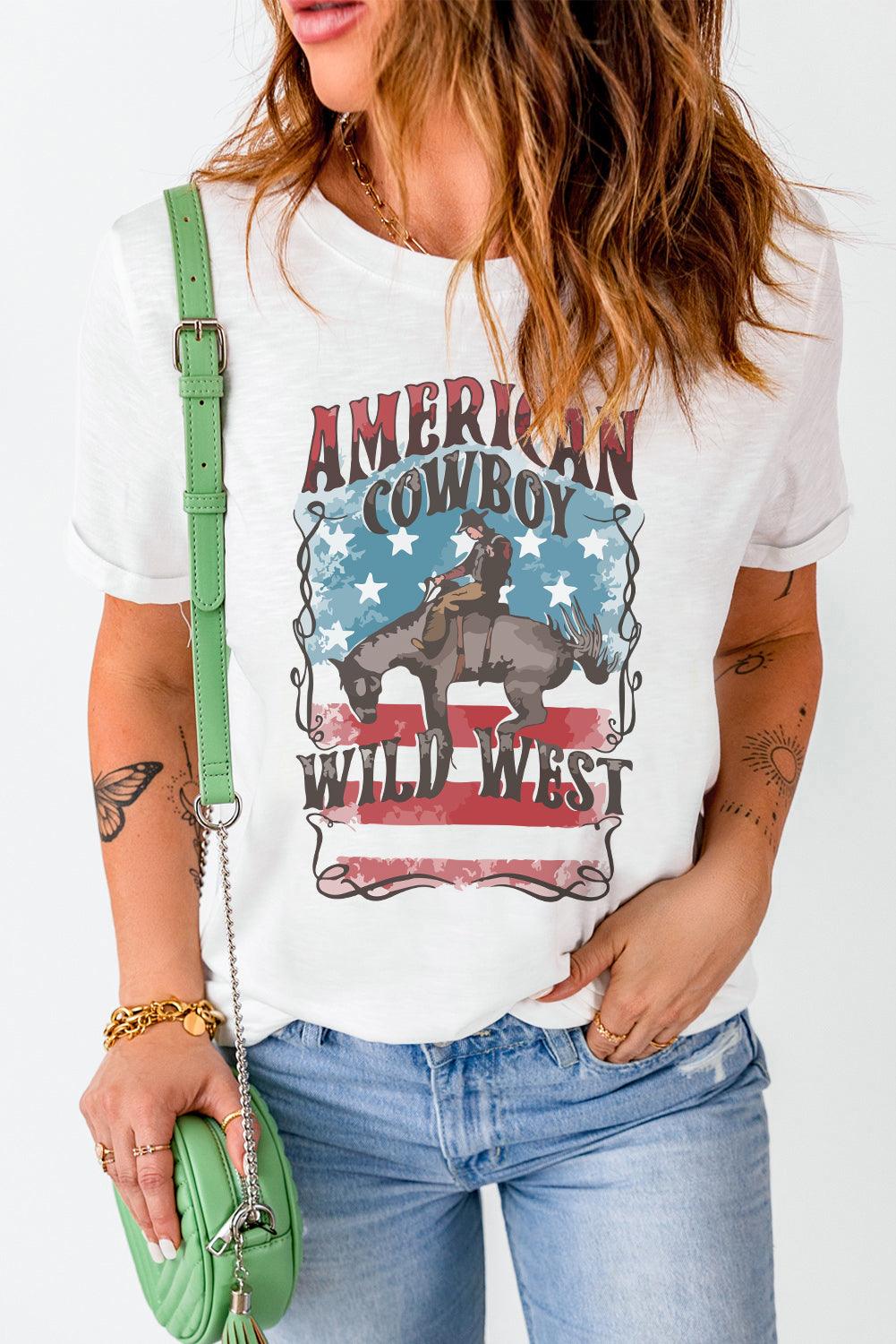 AMERICAN COWBOY WILD WEST Tee Shirt - Lucianne Boutique