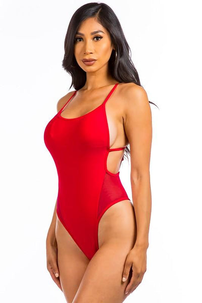 ONE PIECE SWIMWEAR WITH SEE THROUGH SIDES
