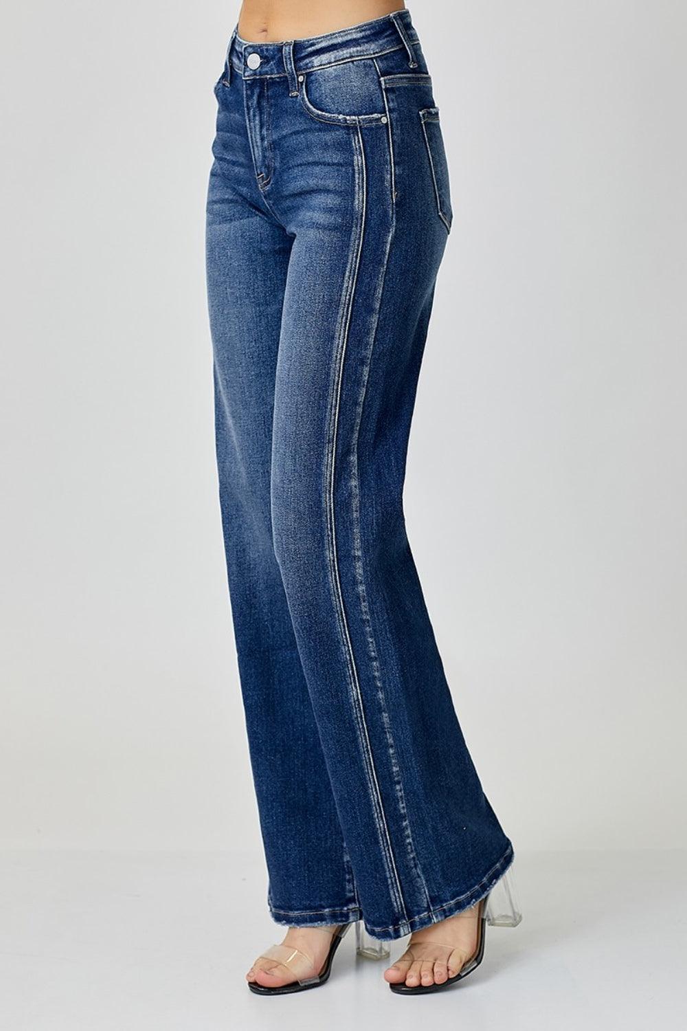 RISEN Mid Rise Straight Jeans - Lucianne Boutique