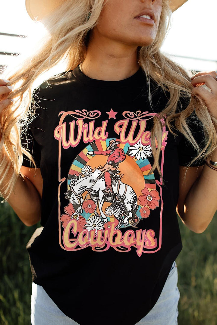 WILD WEST COWBOYS Graphic Tee Shirt - Lucianne Boutique