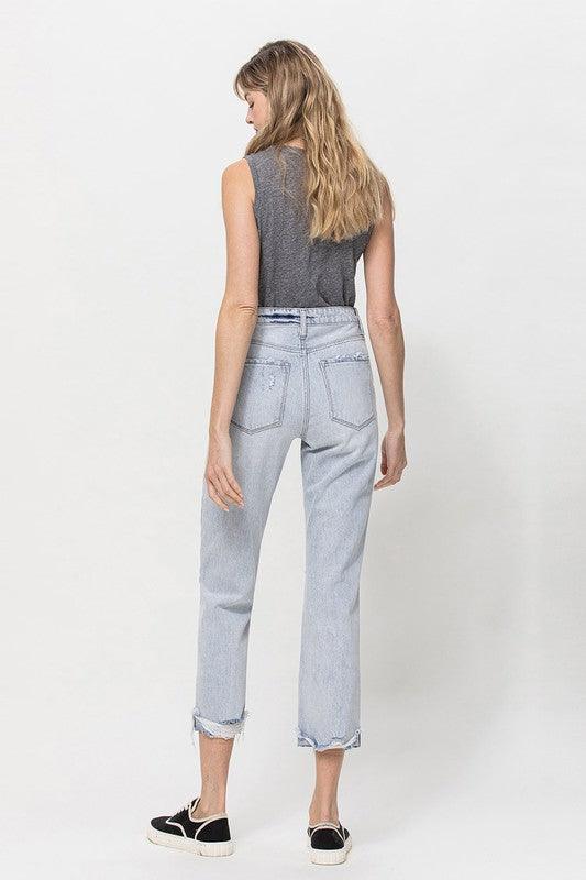 SUPER HIGH RELAXED CUFFED STRAIGHT JEAN - Lucianne Boutique