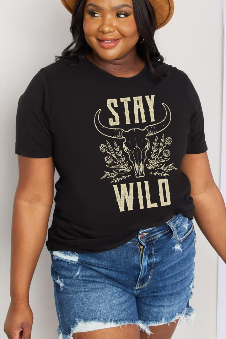 Simply Love Simply Love Full Size STAY WILD Graphic Cotton Tee - Lucianne Boutique