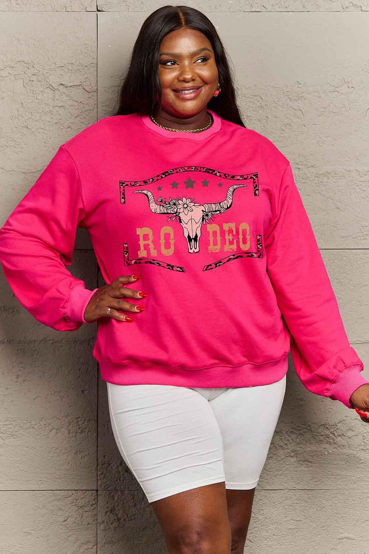 Simply Love Simply Love Full Size Round Neck Dropped Shoulder RODEO Graphic Sweatshirt - Lucianne Boutique