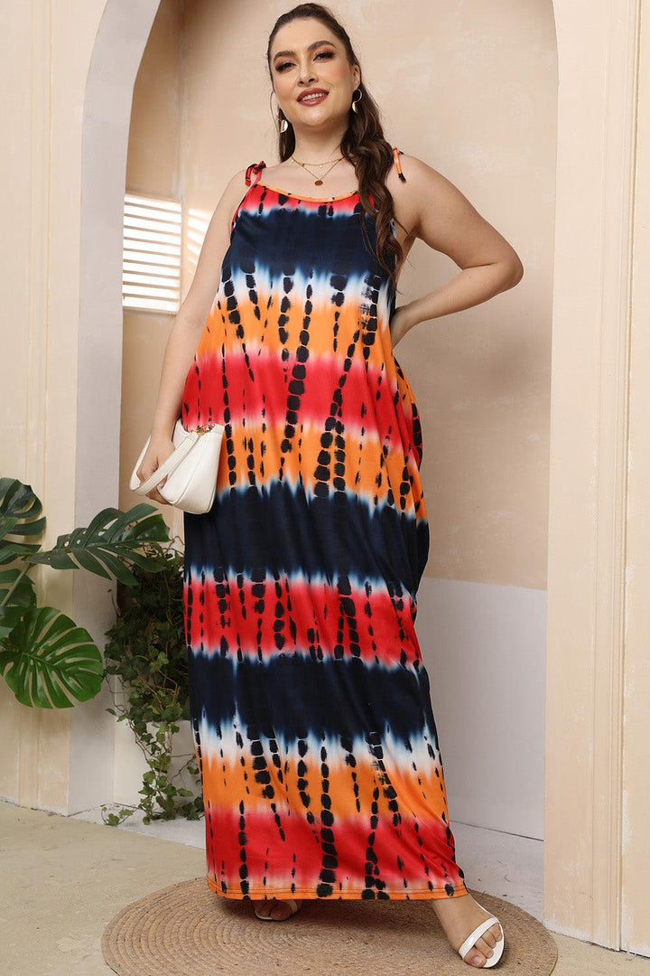 Plus Size Tie-Shoulder Maxi Dress - Lucianne Boutique