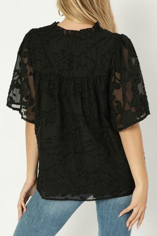 A line blouse with ruffle trim - Lucianne Boutique