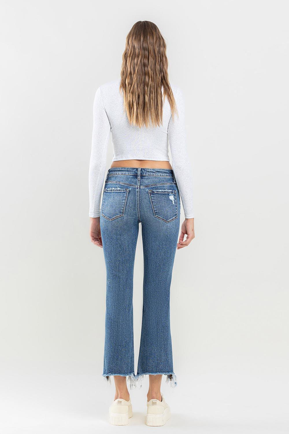 Lovervet Mid Rise Frayed Hem Jeans - Lucianne Boutique