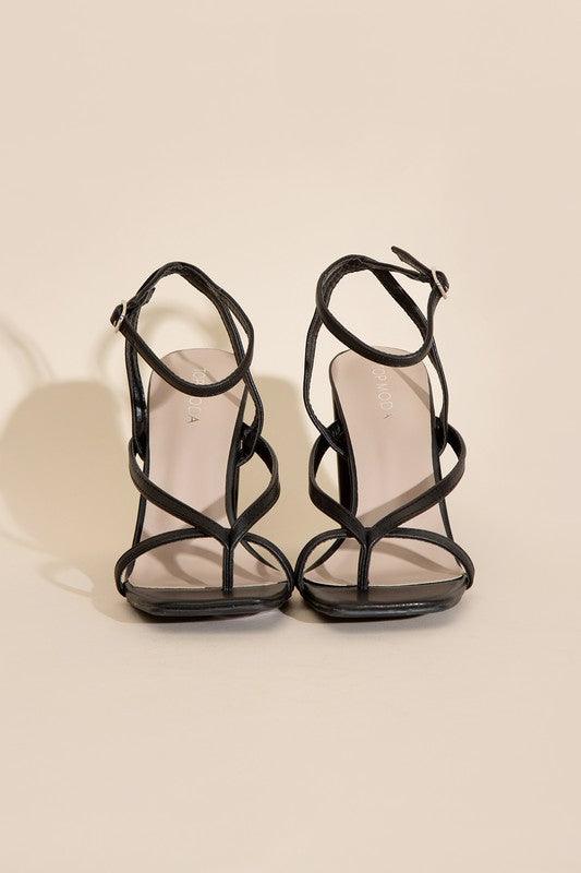 NILE-5 THONG STRAPPY HEELS - Lucianne Boutique