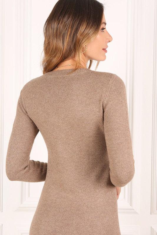 V-neck sweater maxi dress - Lucianne Boutique