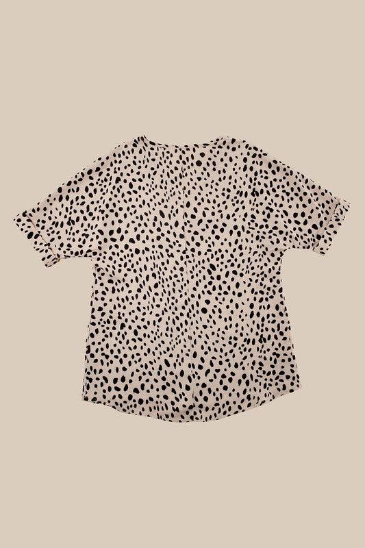 Leopard V neck blouse