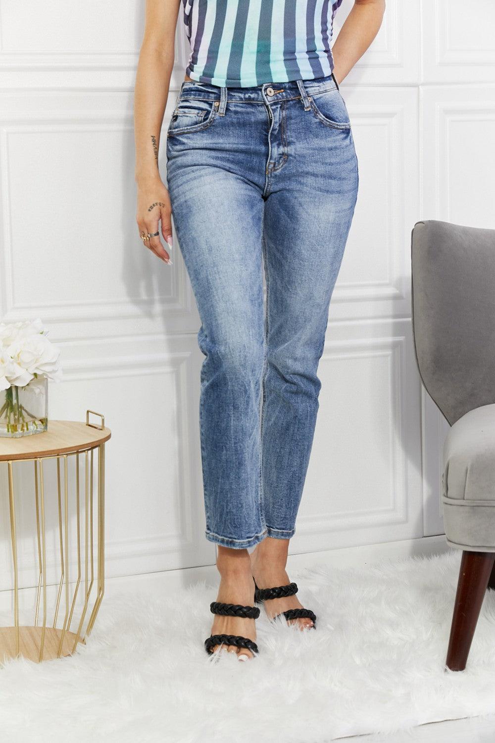 Kancan Full Size Amara High Rise Slim Straight Jeans - Lucianne Boutique