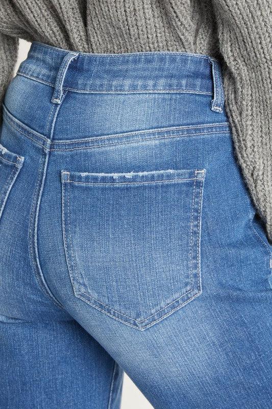 Super high rise destructed mom jeans - Lucianne Boutique