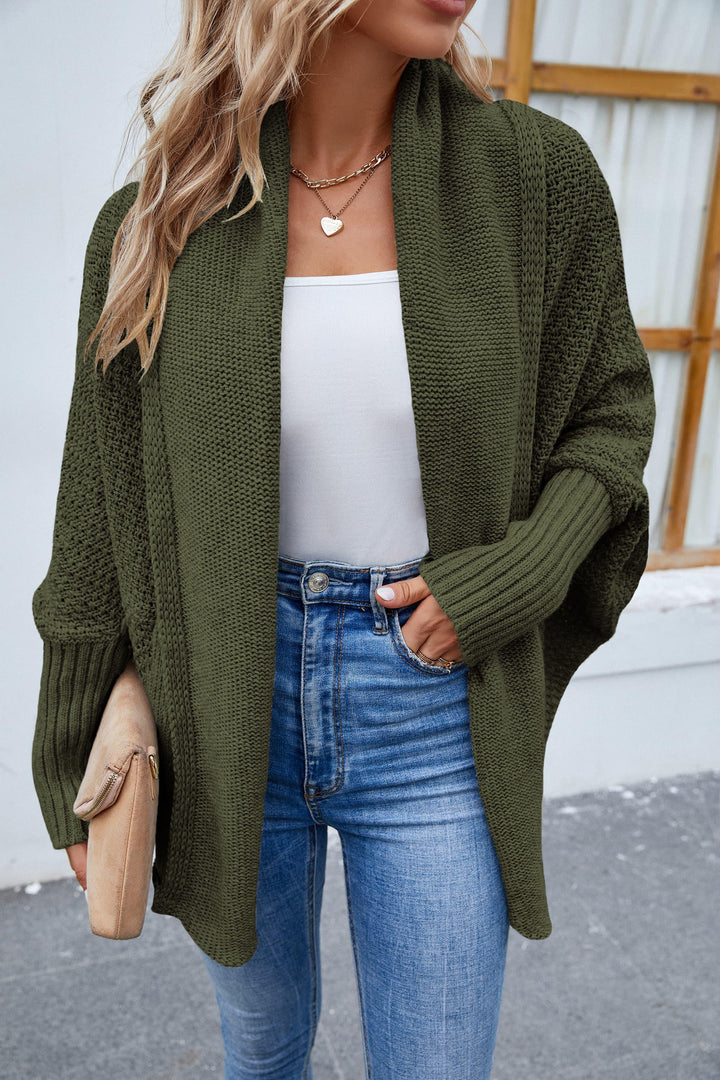 Open Front Long Sleeve Cardigan - Lucianne Boutique