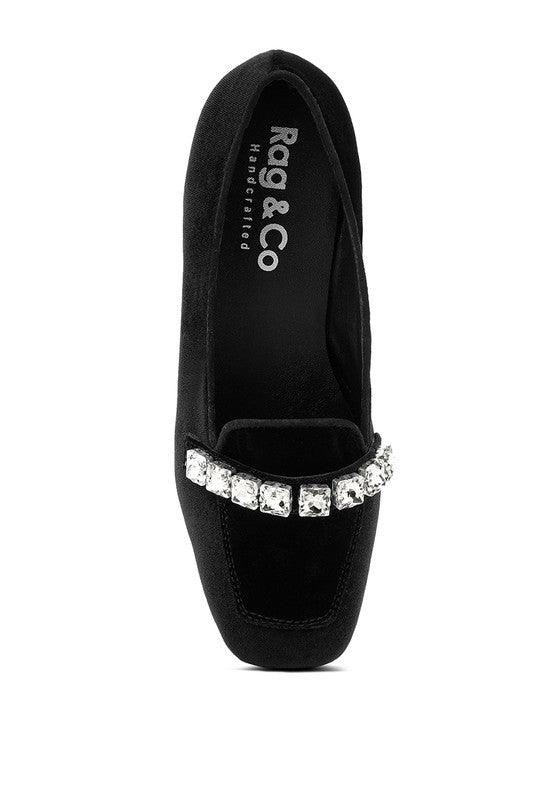 LAMINGTON Handcrafted Velvet Diamante Loafers