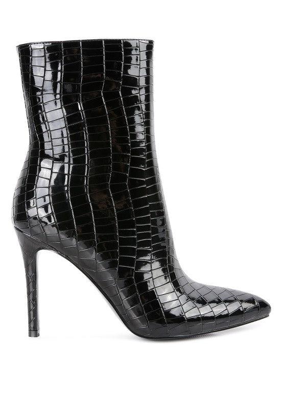 Momoa Patent Pu High Heeled Ankle Boot - Lucianne Boutique