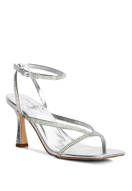 Crush It Diamante Mid Heel Sandal - Lucianne Boutique