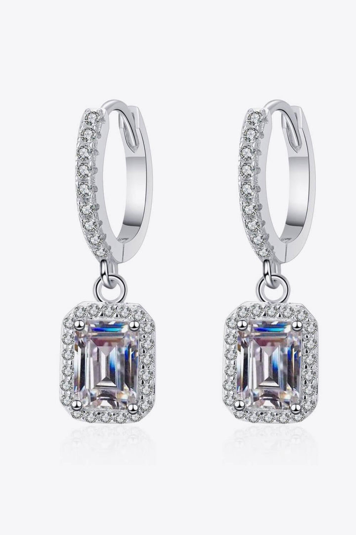 Moissanite 925 Sterling Silver Drop Earrings - Lucianne Boutique