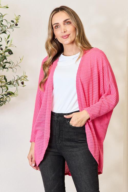 Heimish Full Size Open Front Long Sleeve Cardigan - Lucianne Boutique