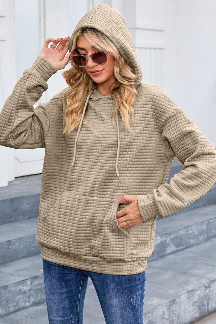 Dropped Shoudler Pocketed Hoodie - Lucianne Boutique