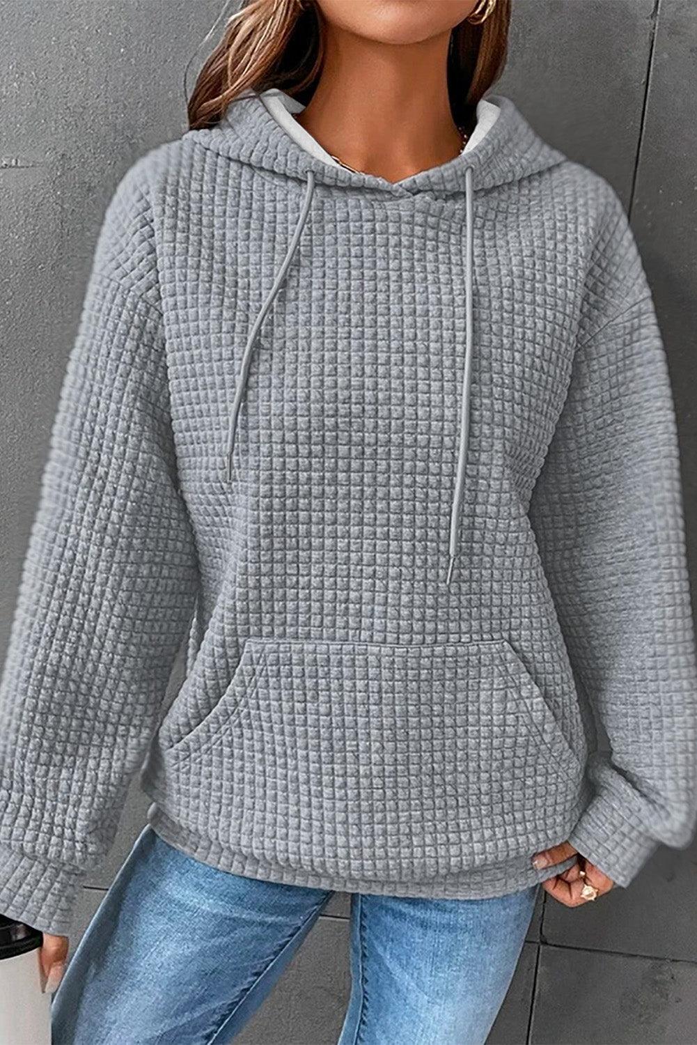 Dropped Shoudler Pocketed Hoodie - Lucianne Boutique