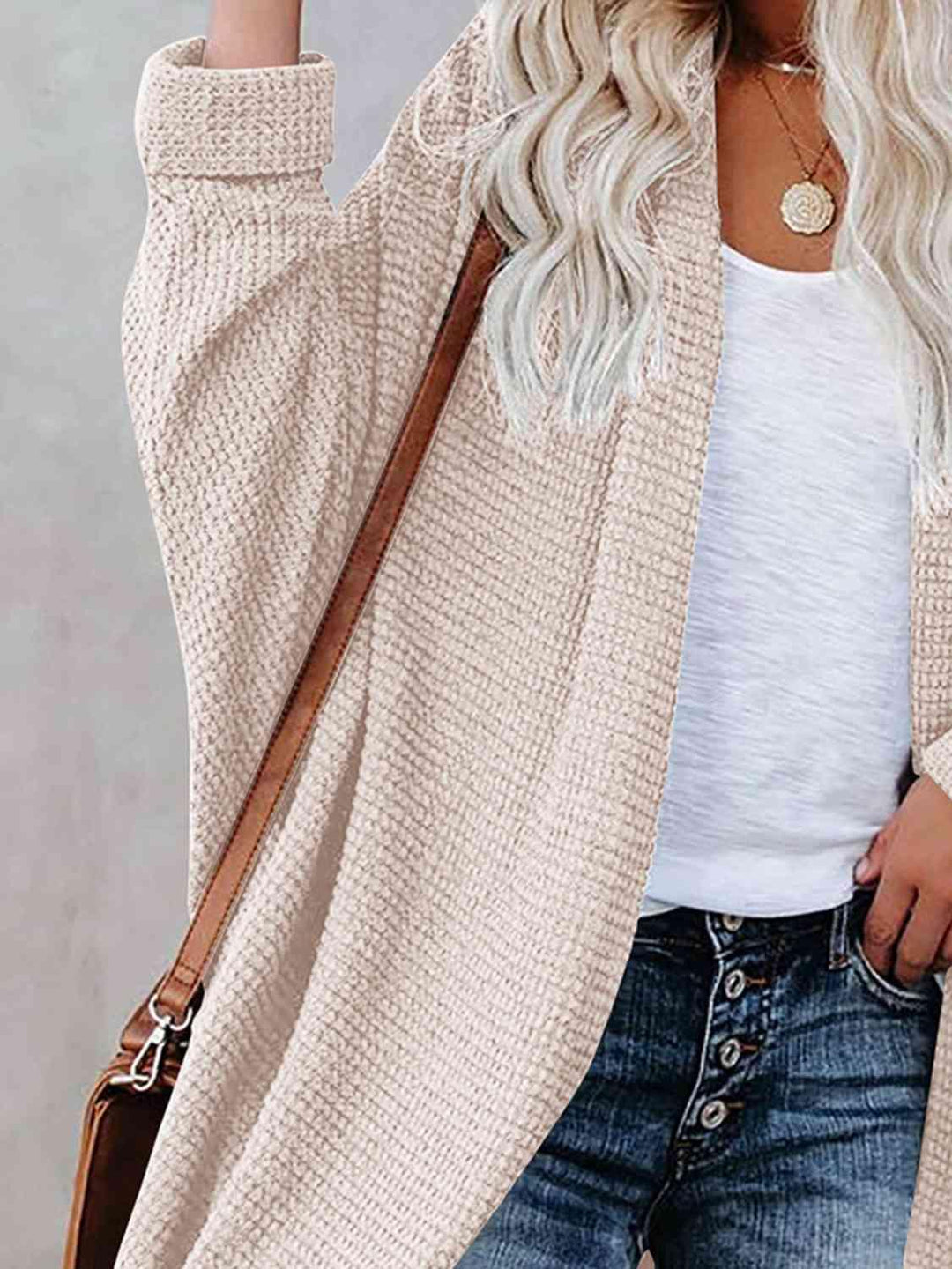 Open Front Long Sleeve Cardigan - Lucianne Boutique