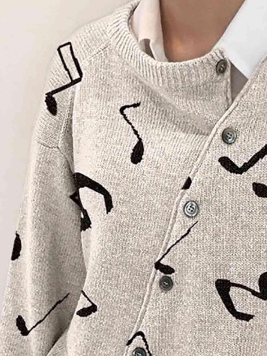 Dropped Shoulder Buttoned Cardigan - Lucianne Boutique