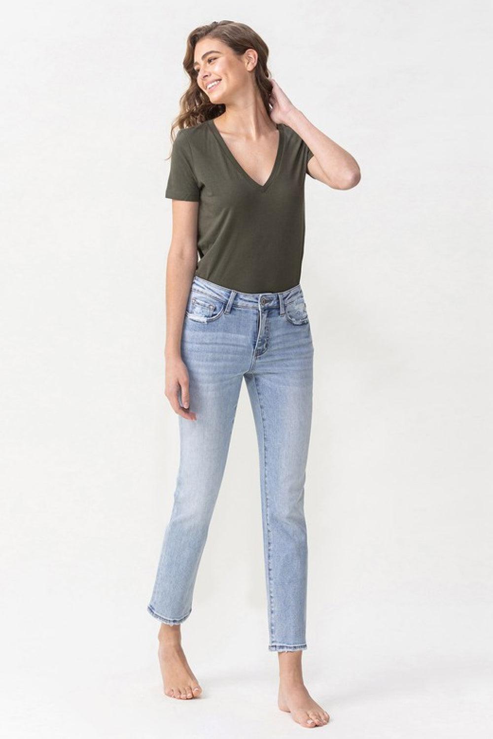 Lovervet Full Size Andrea Midrise Crop Straight Jeans - Lucianne Boutique