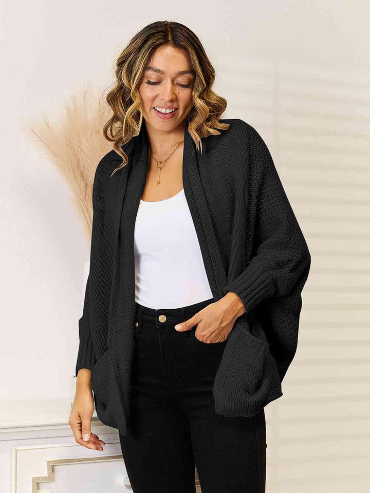 Open Front Cardigan with Pockets - Lucianne Boutique