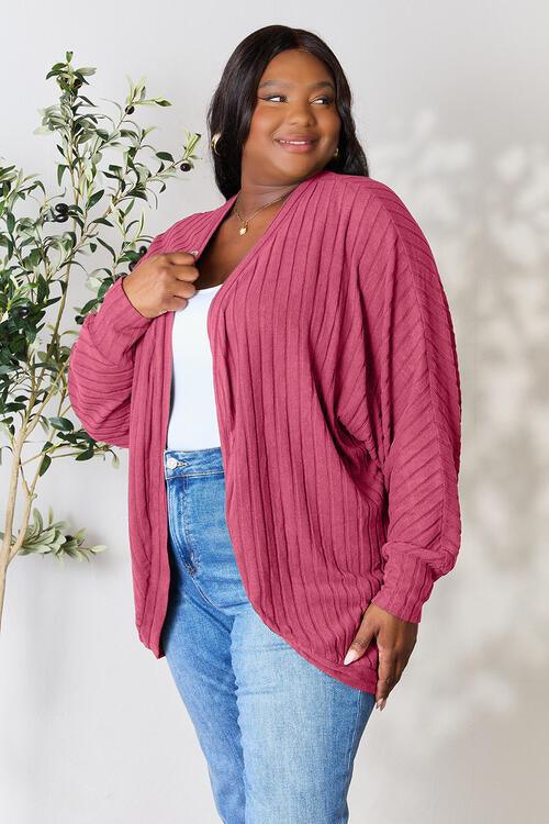 Basic Bae Full Size Ribbed Cocoon Cardigan - Lucianne Boutique