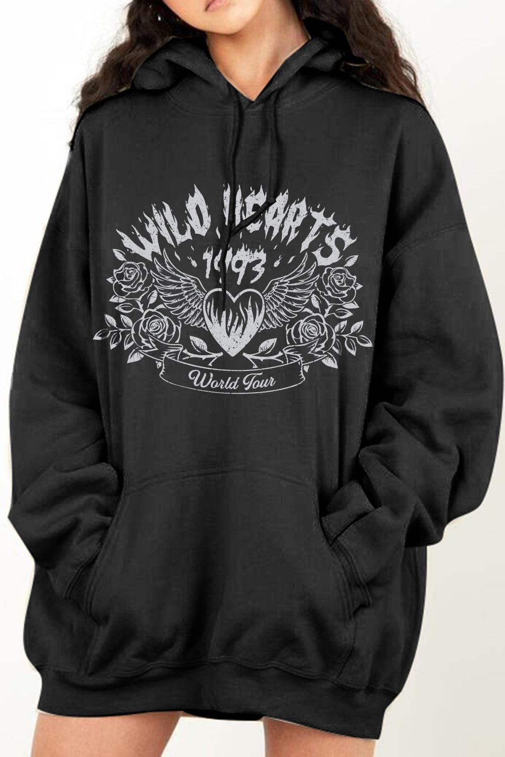 Simply Love Simply Love Full Size WILD HEARTS 1993 WORLD TOUR Graphic Hoodie - Lucianne Boutique