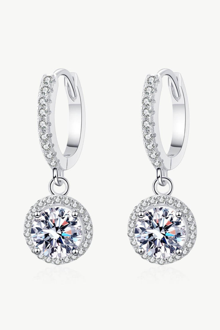 Moissanite Round-Shaped Drop Earrings - Lucianne Boutique